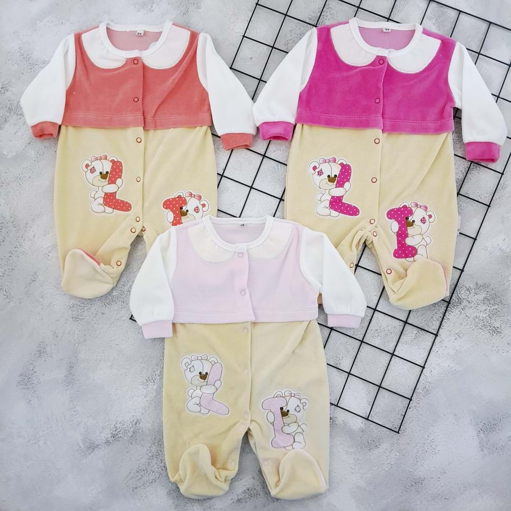 MIDIRIK 430 KADİFE TULUM - PEMBE - 6-9 AY