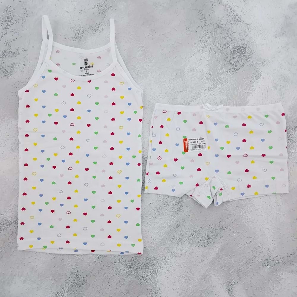 CEYLANOĞLU KIZ ÇOCUK İÇ ÇAMAŞIR TAKIM MİNİK KALPLER - 3-4 YAŞ