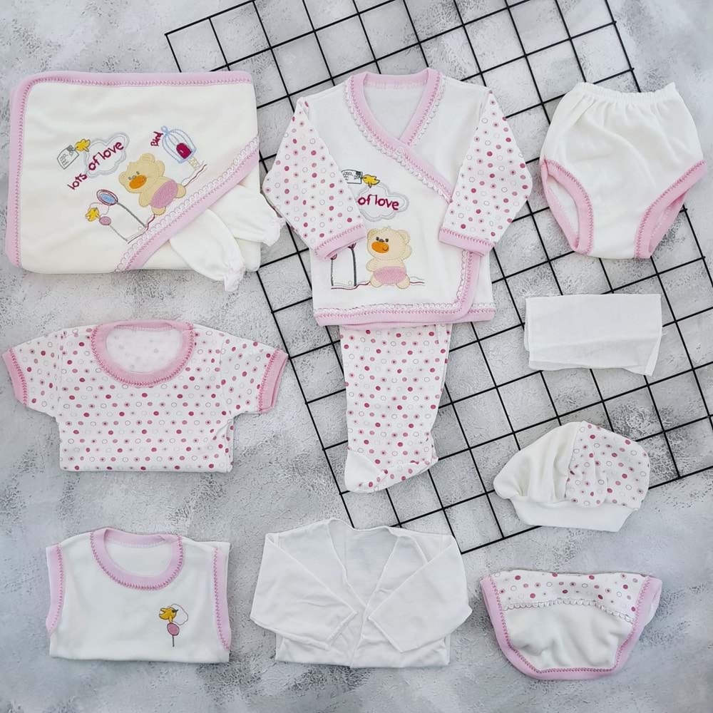 DAİSYMİNİ 4541 11 Lİ ZIBIN SET PEMBE - 0-3 AY