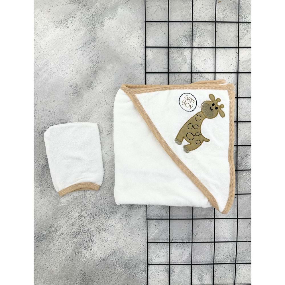 GÜLÜNCE BABY ZÜRAFA BEBE HAVLU - KAHVE