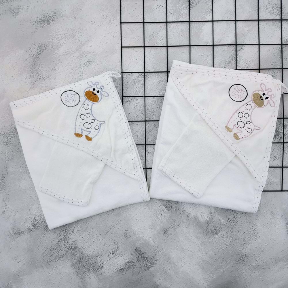 GÜLÜNCE BABY ZÜRAFA BEBE HAVLU - MAVİ