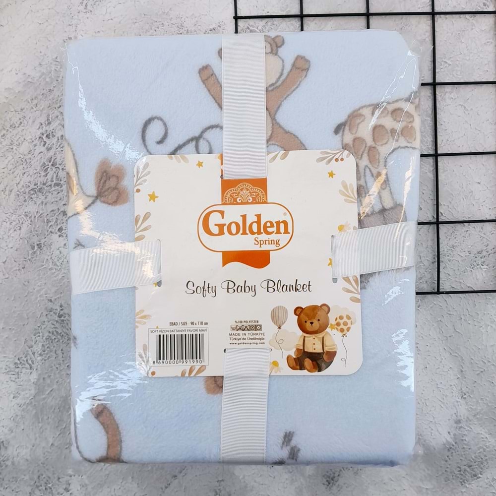GOLDEN YUMUŞAK BEBEK BATTANİYESİ 90*110 - MAVİ
