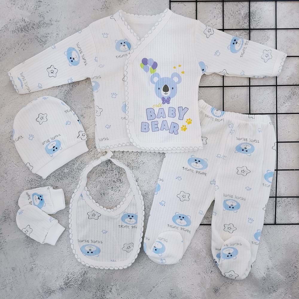 GONCA ZEM 060 AYILI 5 Lİ ZIBIN TAKIMI - MAVİ - 0-3 AY
