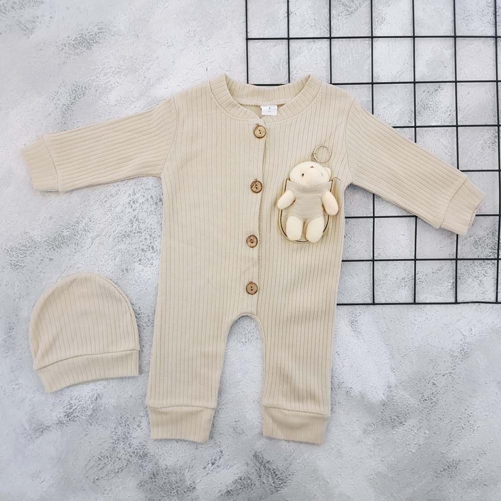 BABYMED 124 OYUNCAK AYILI ŞAPKALI TULUM - BEJ - 3 AY