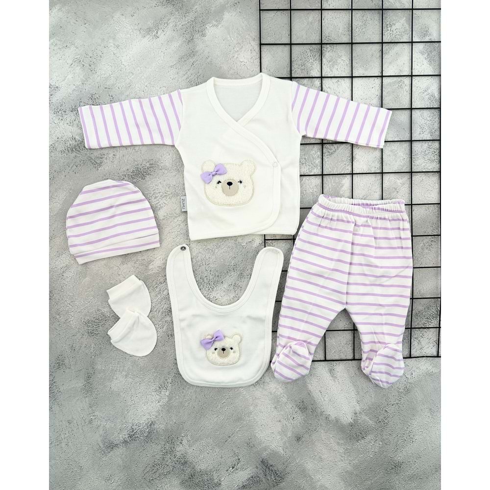 BABY ZUHU 0964 AYILI 5 Lİ ZIBIN SET - LİLA - 0 AY