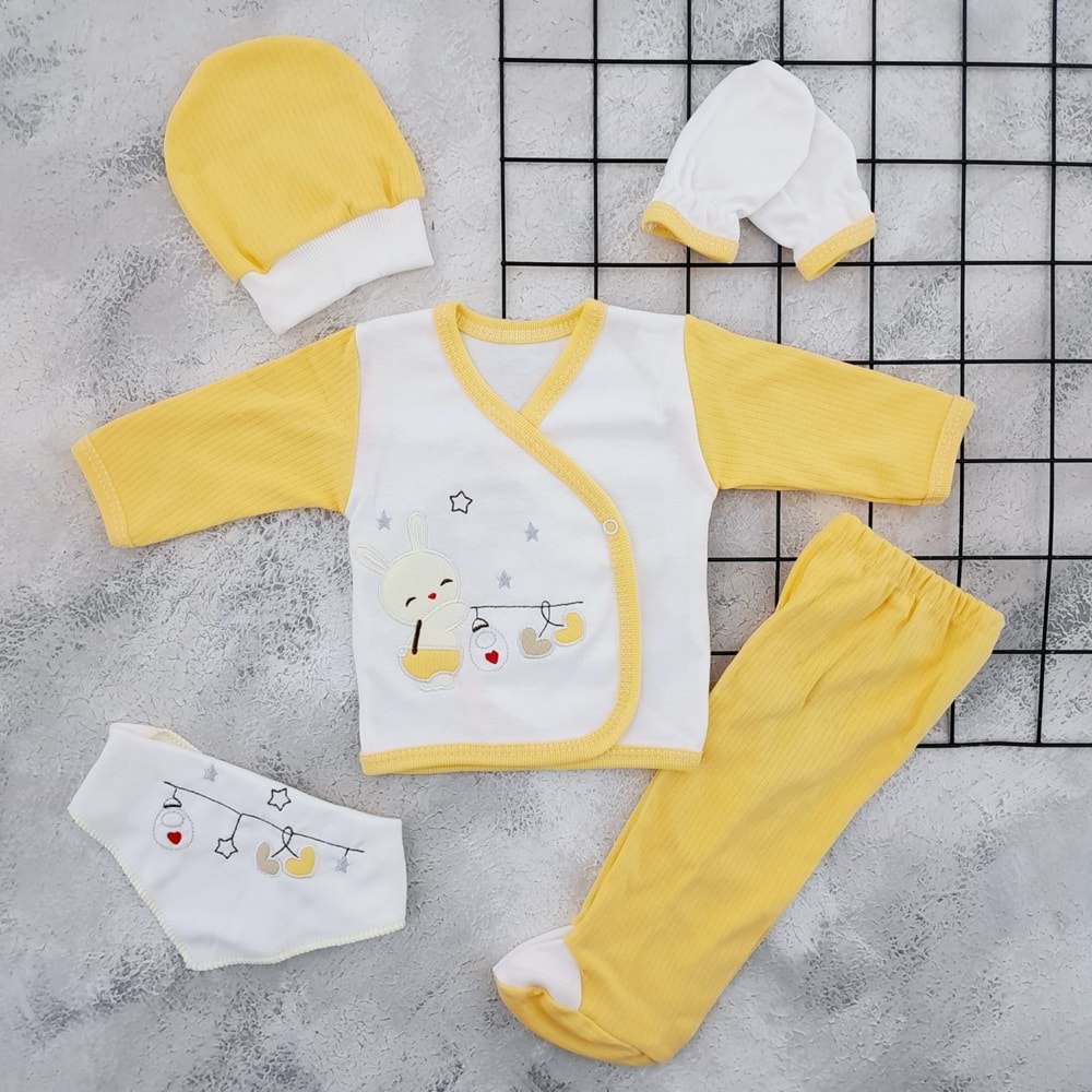 BABY TURP 2506 TAVŞAN KALP 5 Lİ ZIBIN SET - SARI
