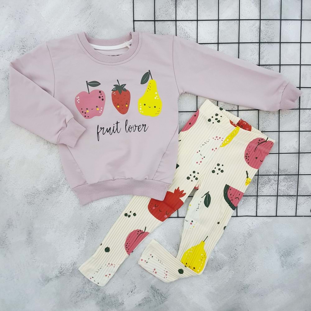 CIVILTI 2351 FRUİT LOVE FİTİLLİ TAYT TAKIM - MÜRDÜM - 4-5 YAŞ