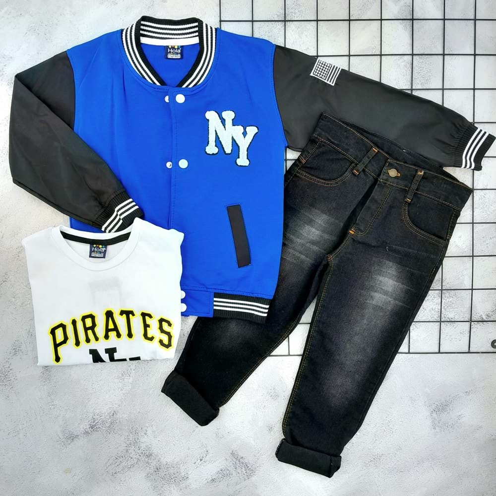 HOLA KİDS 60145 NY SÜZENE 3 LÜ TAKIM - SAX MAVİ - 9 YAŞ