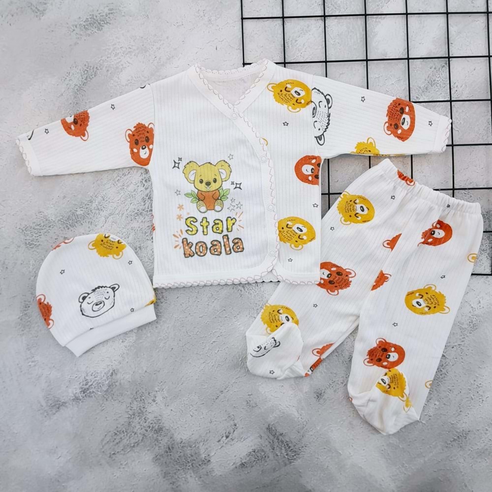 GONCA 058 STAR KOALA 3 LÜ ZIBIN TAKIM - SARI - 0-3 AY
