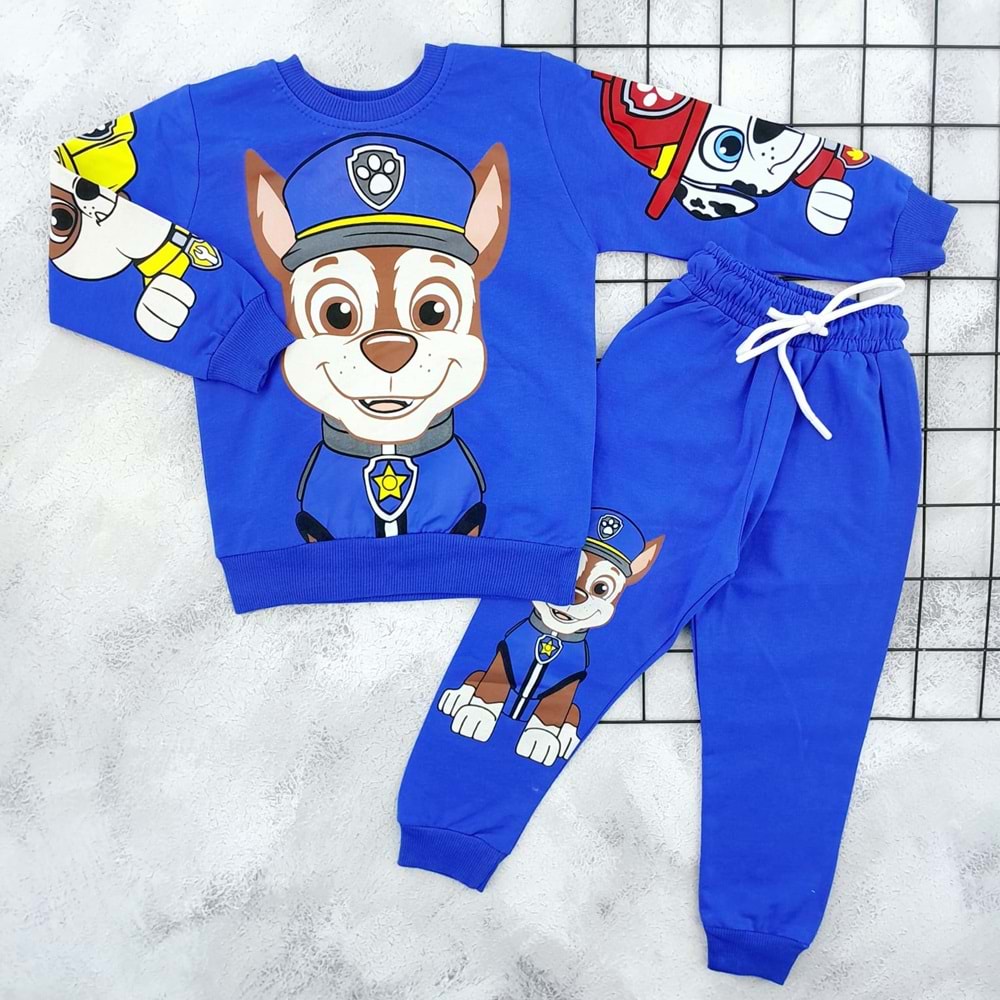 Z&R 30012 PAW PATROL BASKILI MEVSİMLİK TAKIM - SAX MAVİ - 7-8 YAŞ