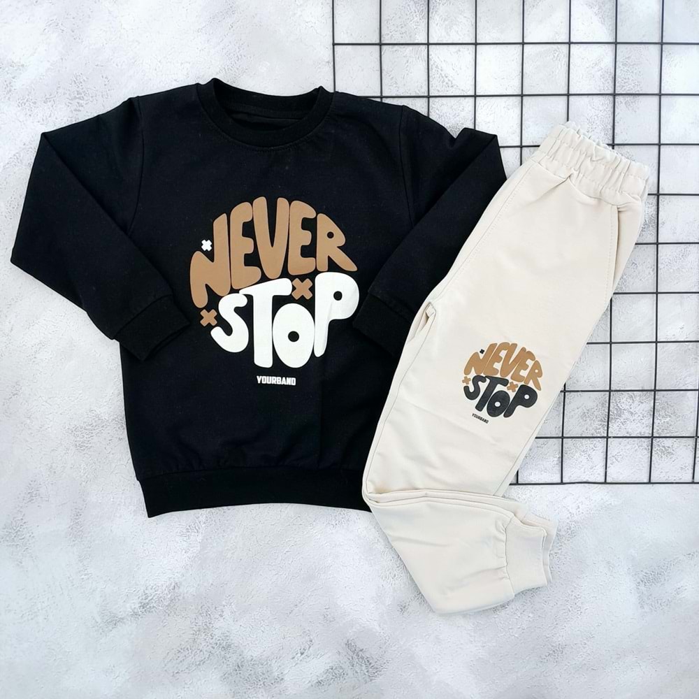 NİRVANA 25004 NEVER STOP MEVSİMLİK TAKIM - SİYAH - 10 YAŞ