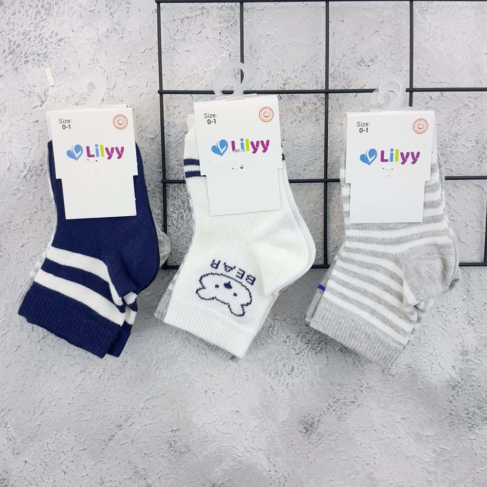 LİLYY 2809 ÇİZGİLİ MEVSİMLİK ÇORAP SETİ