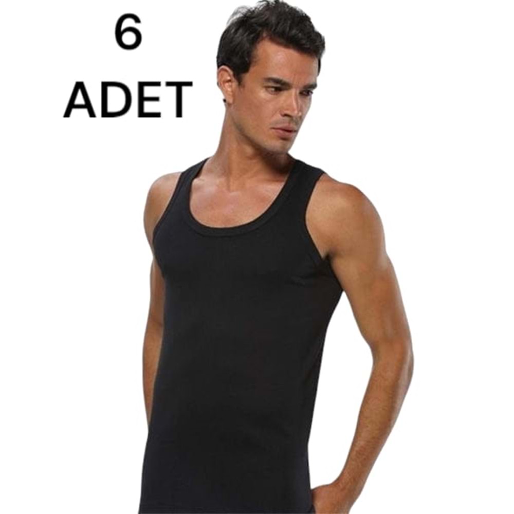 TUTKU 6 LI RİBANA ERKEK ATLET - SİYAH - M-3 BEDEN