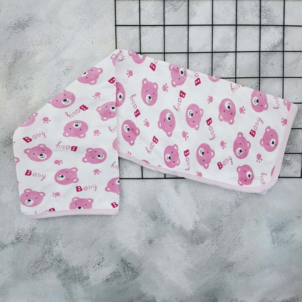 BERÇO 1111 SEVİMLİ AYICIK BASKILI BATTANİYE - PEMBE