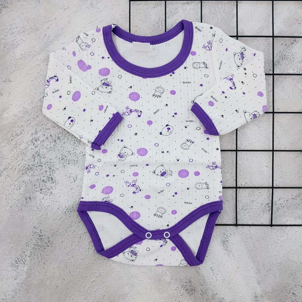 MSA 1327 DESENLİ UZUNKOL ÇITÇITLI BADİ - MOR - 18-24 AY