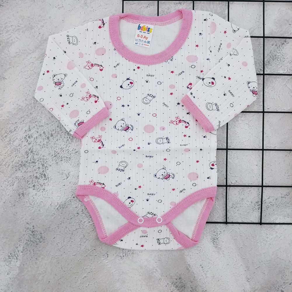 MSA 1327 DESENLİ UZUNKOL ÇITÇITLI BADİ - PEMBE - 18-24 AY