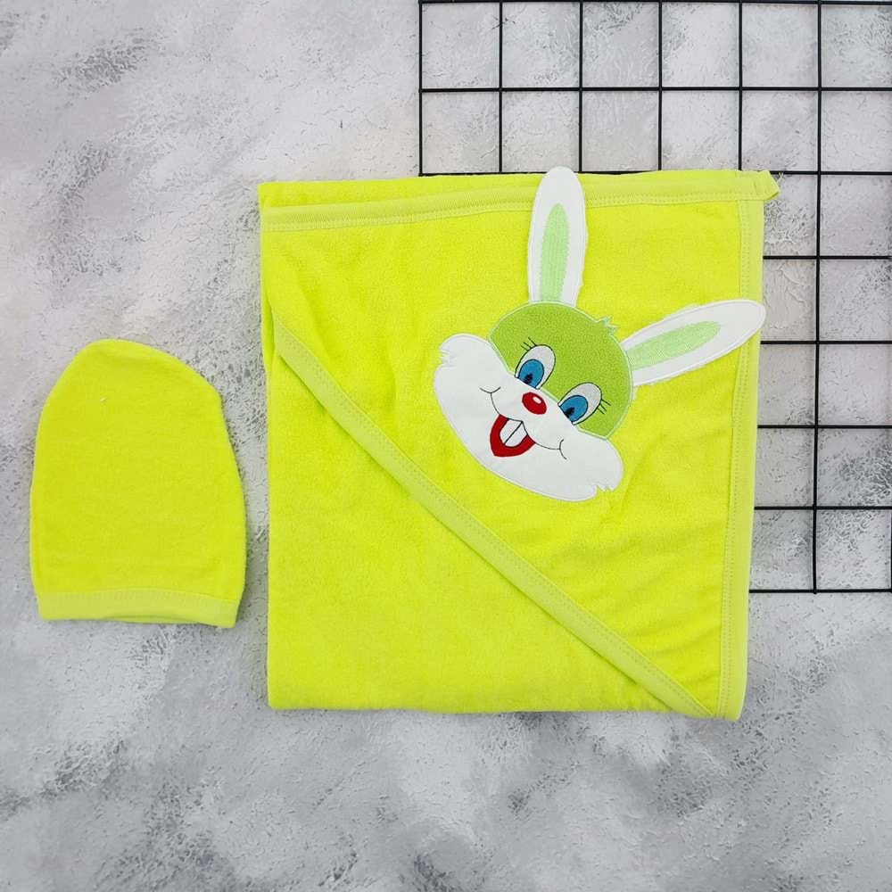 MSA 1120 TAVŞAN NAKIŞLI BEBE HAVLU - YEŞİL