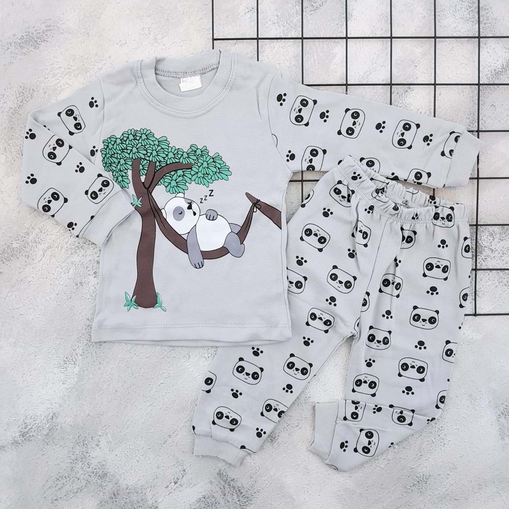 SM 1438 UYKUCU PANDA BASKILI PİJAMA TAKIM