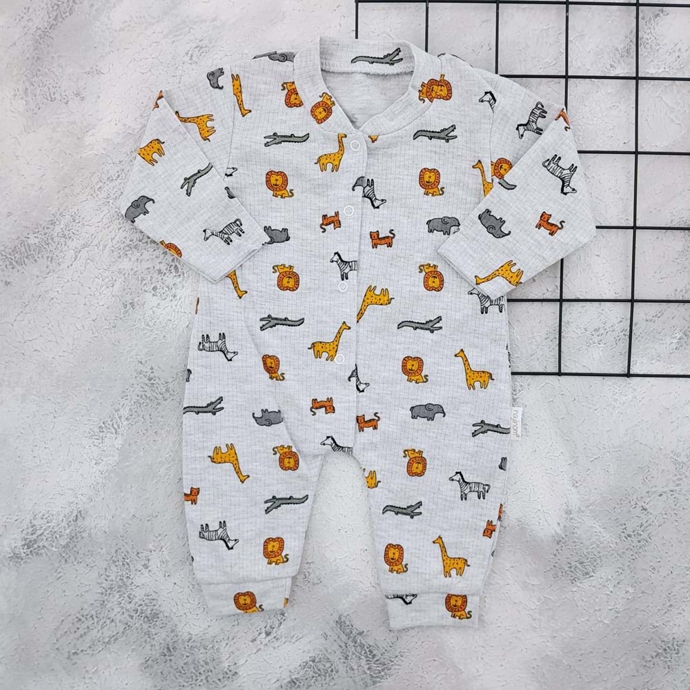 NAYİNOM 1968 HAYVANLAR MANŞETLİ TULUM - GRİ - 0 AY