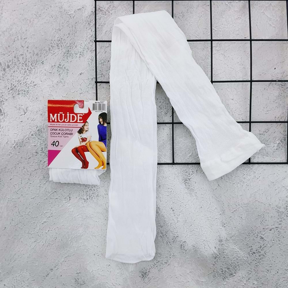 MÜJDE OPAK KÜLOTLU ÇOCUK ÇORAP - BEYAZ - 4-6 YAŞ