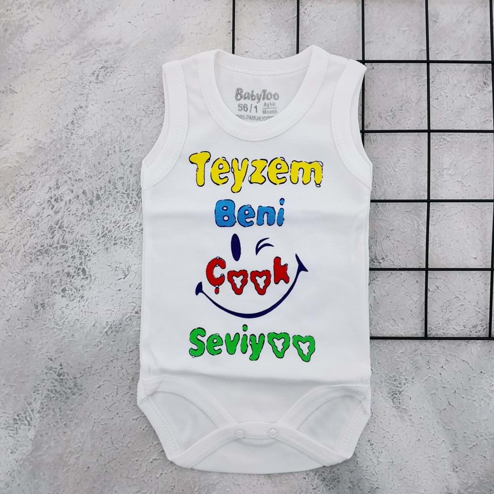 BABYTOO 7301 TEYZEM BENİ SEVİYOR ASKILI BADİ - KREM - 6 AY