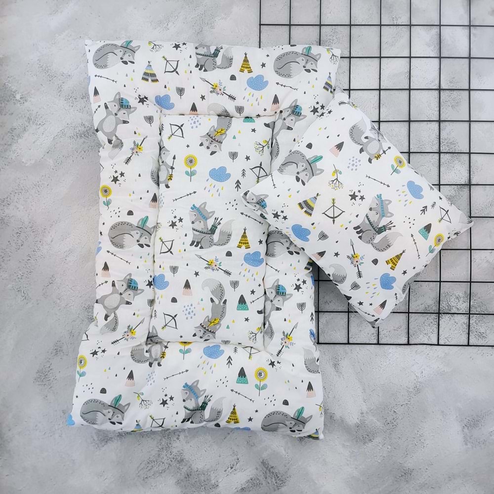 ALİŞ 014 TİLKİ KAMPI MİNDER YASTIK SET - MAVİ