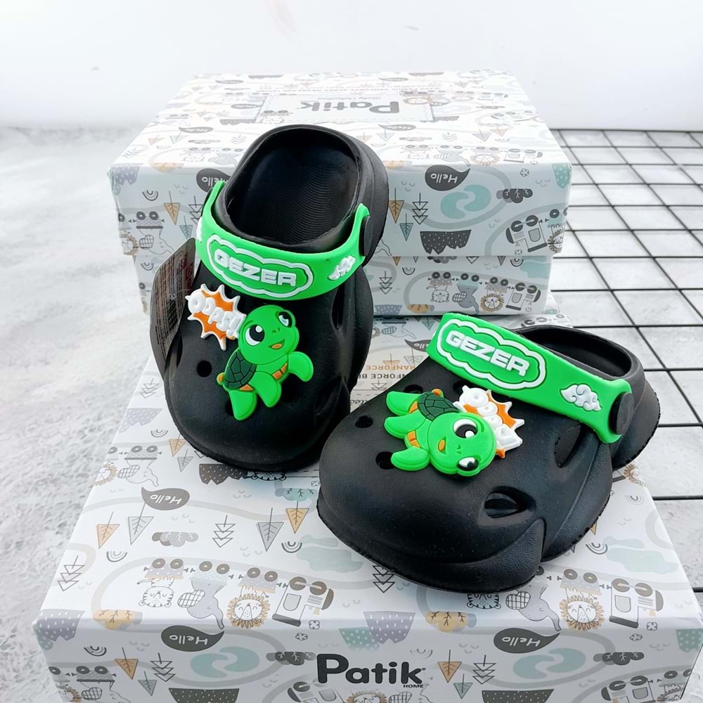 GEZER 0121 KAPLUMBAĞA CROCS TERLİK - SİYAH
