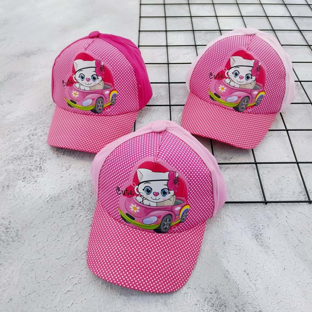 KIZ KEDİ ŞAPKA 12-24 AY - PEMBE - 12-24 AY