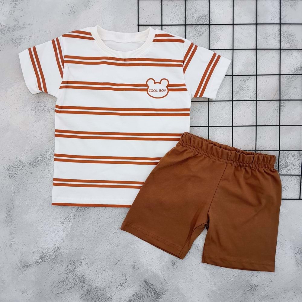 BAMBU 463 COOL BOY ÇİZGİLİ ŞORT TAKIMLAR