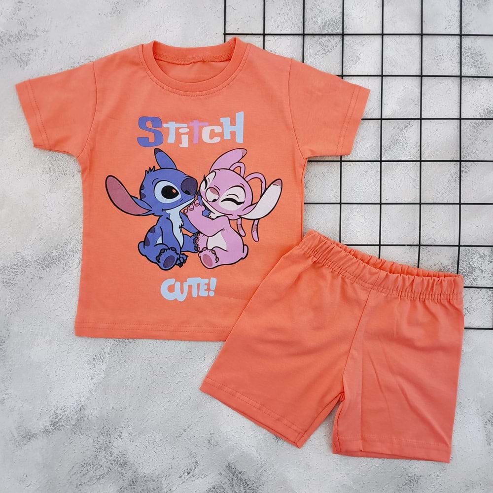 BAMBU 574 STİTCH ŞORT TAKIM - NAR ÇİÇEĞİ - 5 YAŞ