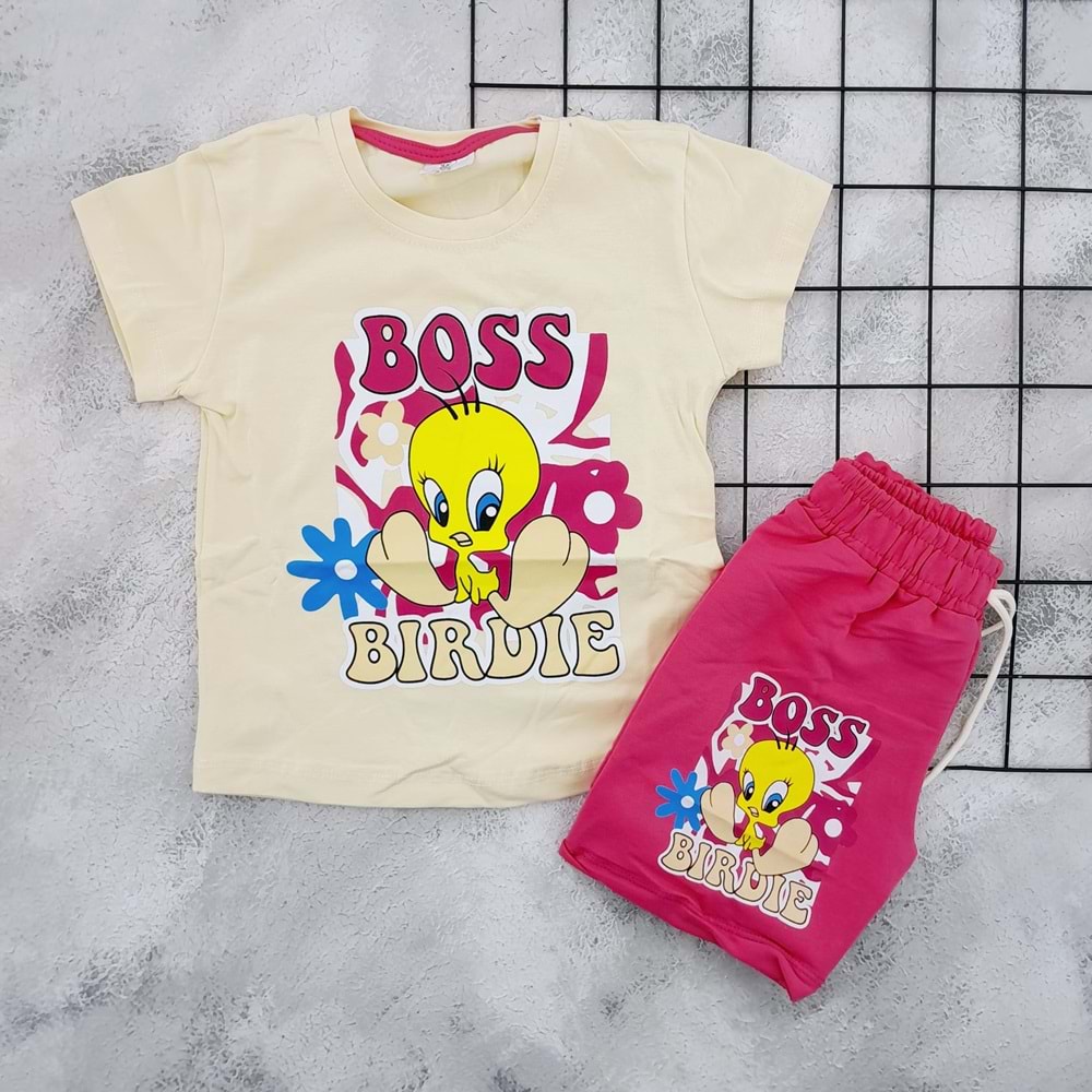 BEKA 114 TWEETY BASKILI ŞORT TAKIM - FUŞYA - 10-11 YAŞ