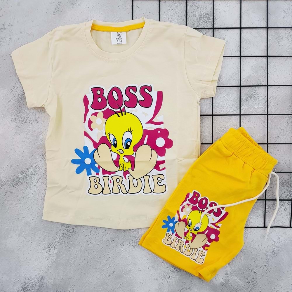 BEKA 114 TWEETY BASKILI ŞORT TAKIM - SARI - 6-7 YAŞ