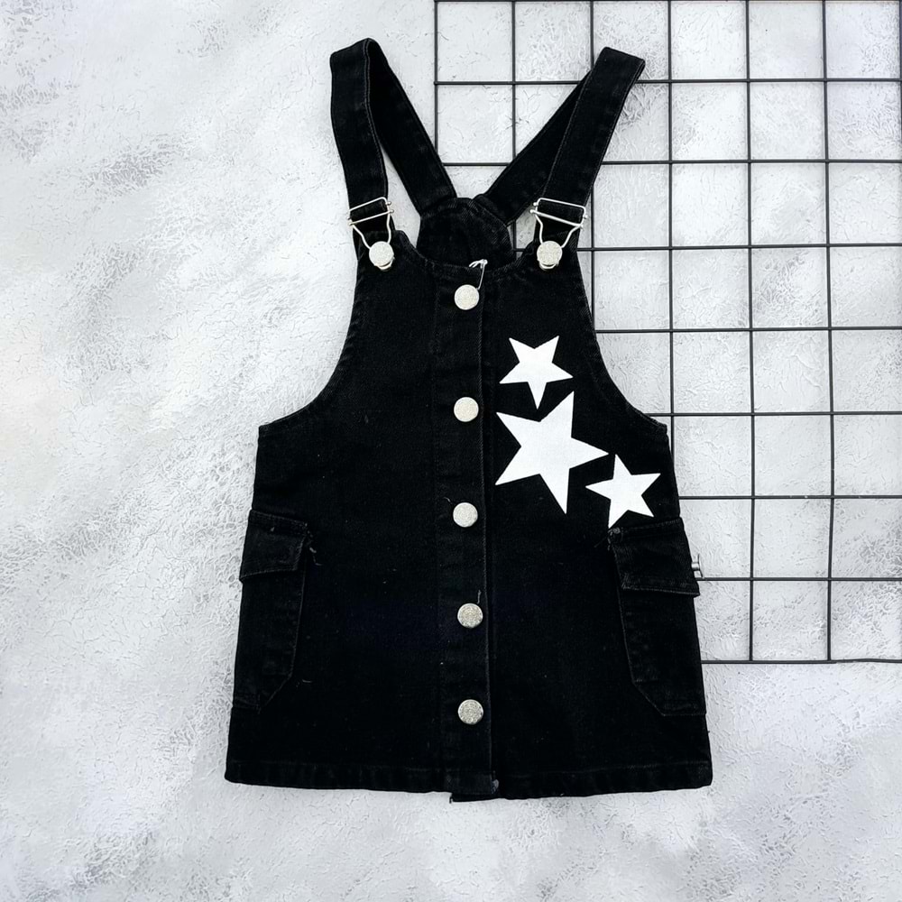 KİTKAT 25222 CEPLİ YILDIZ BASKILI JİLE - SİYAH - 6 YAŞ