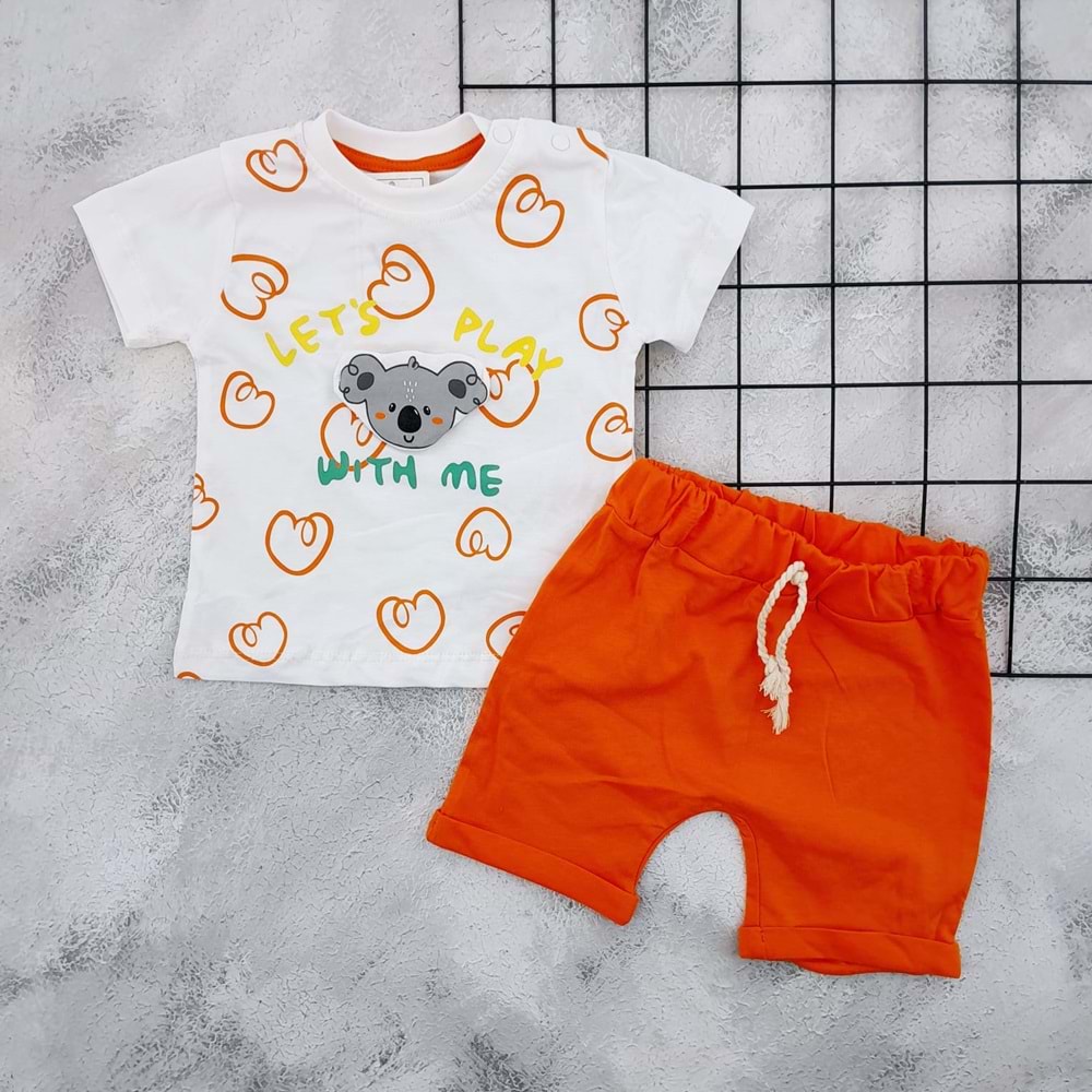 VOIKIDS 57016 KOALA ŞORT TAKIM - TURUNCU - 12 AY