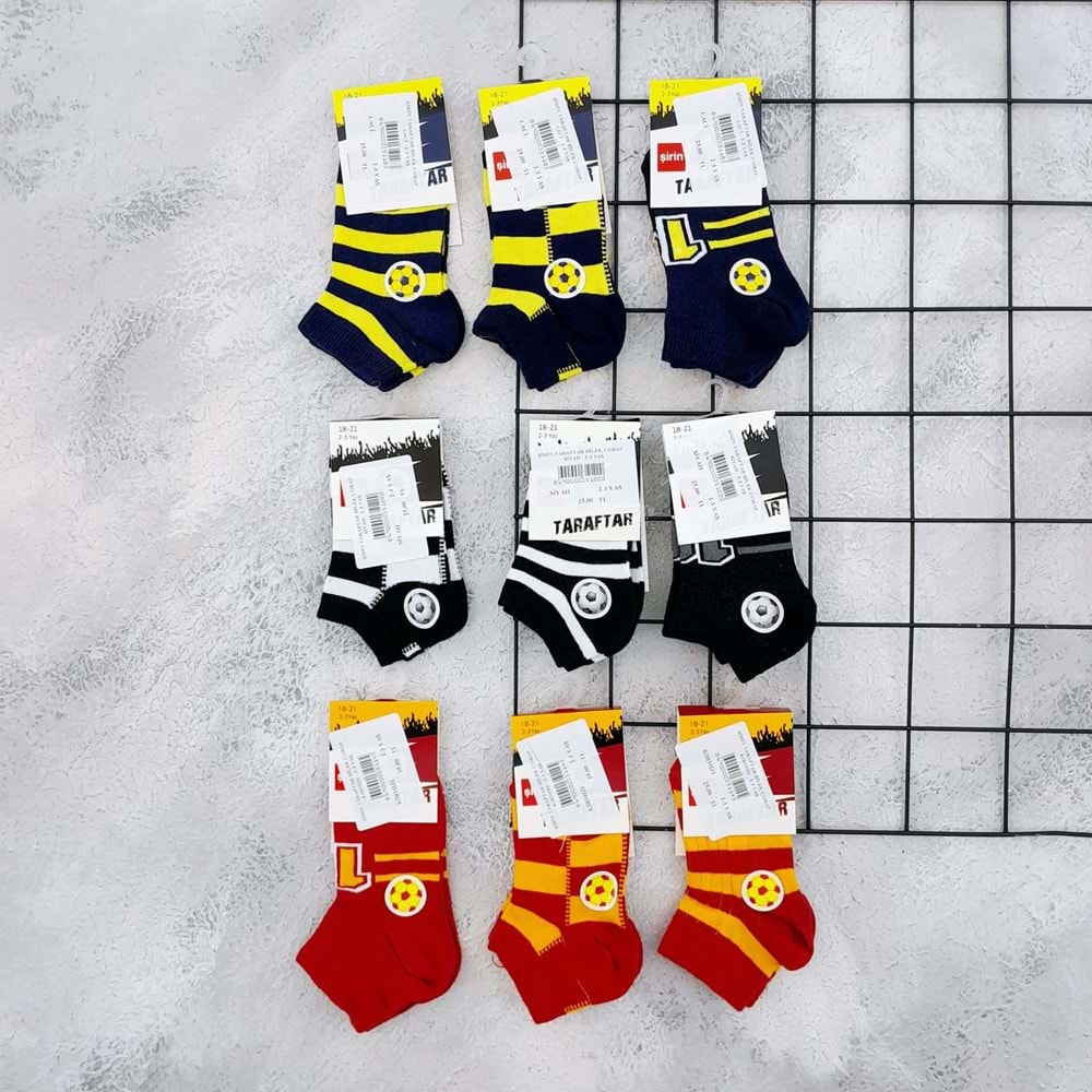 ŞİRİN TARAFTAR BİLEK ÇORAP - KIRMIZI - 9-10 YAŞ