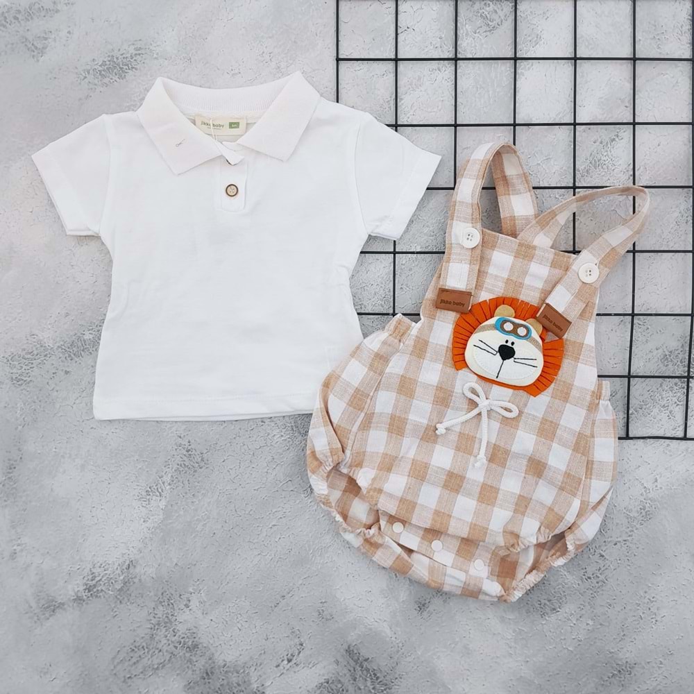 JİKKOBABY 3600 ASLAN KARELİ SALOPET - SÜTLÜ KAHVE - 12 AY
