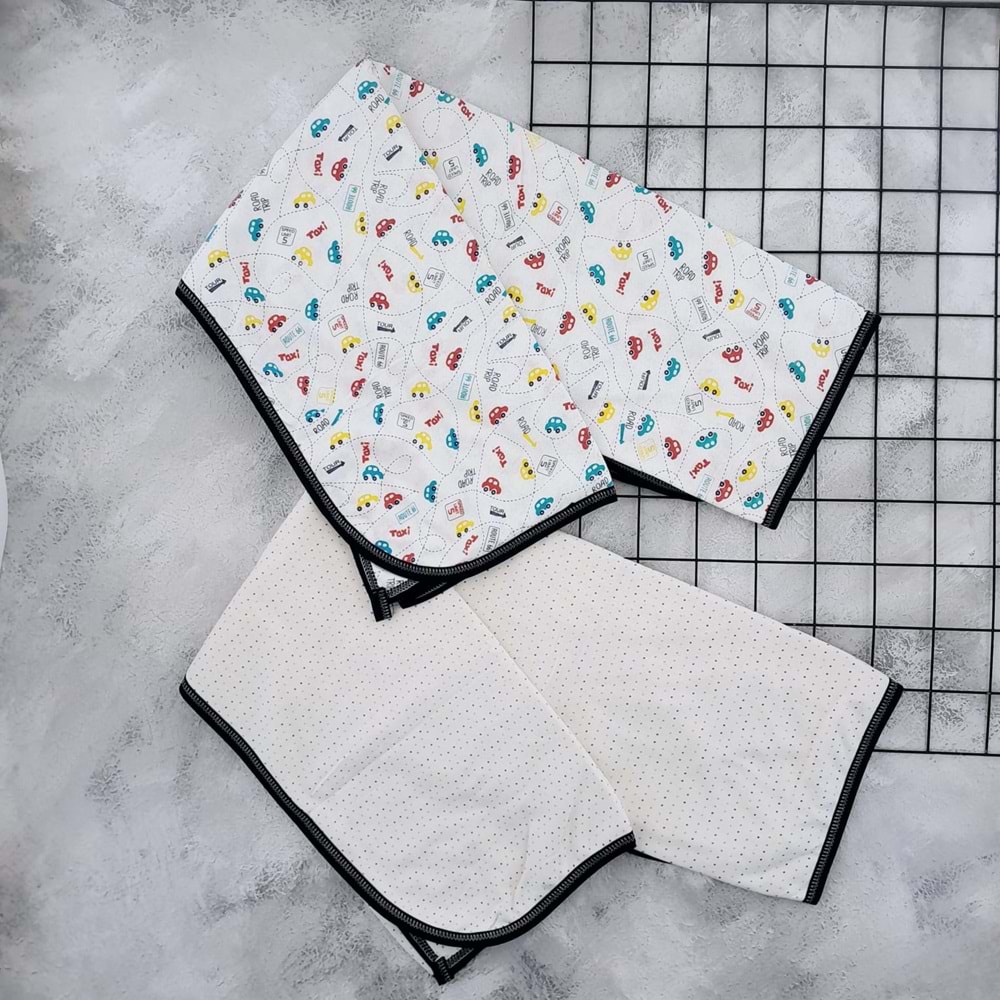 YENTEKS 4260 DESENLİ BEBE KUNDAK 100*100 - SİYAH
