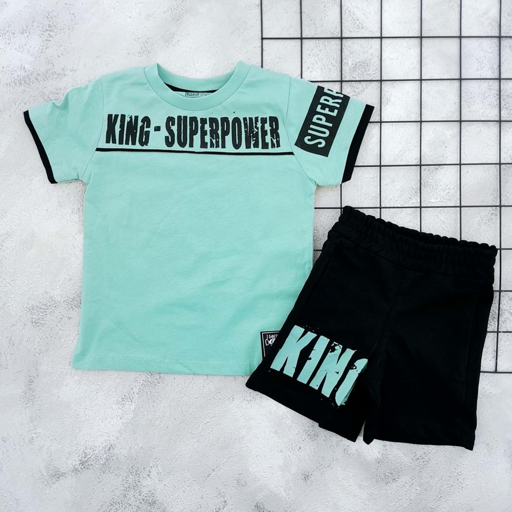 NAZAR 25152 KING SUPERPOWER BASKILI ŞORT TAKIM - MİND - 3 YAŞ