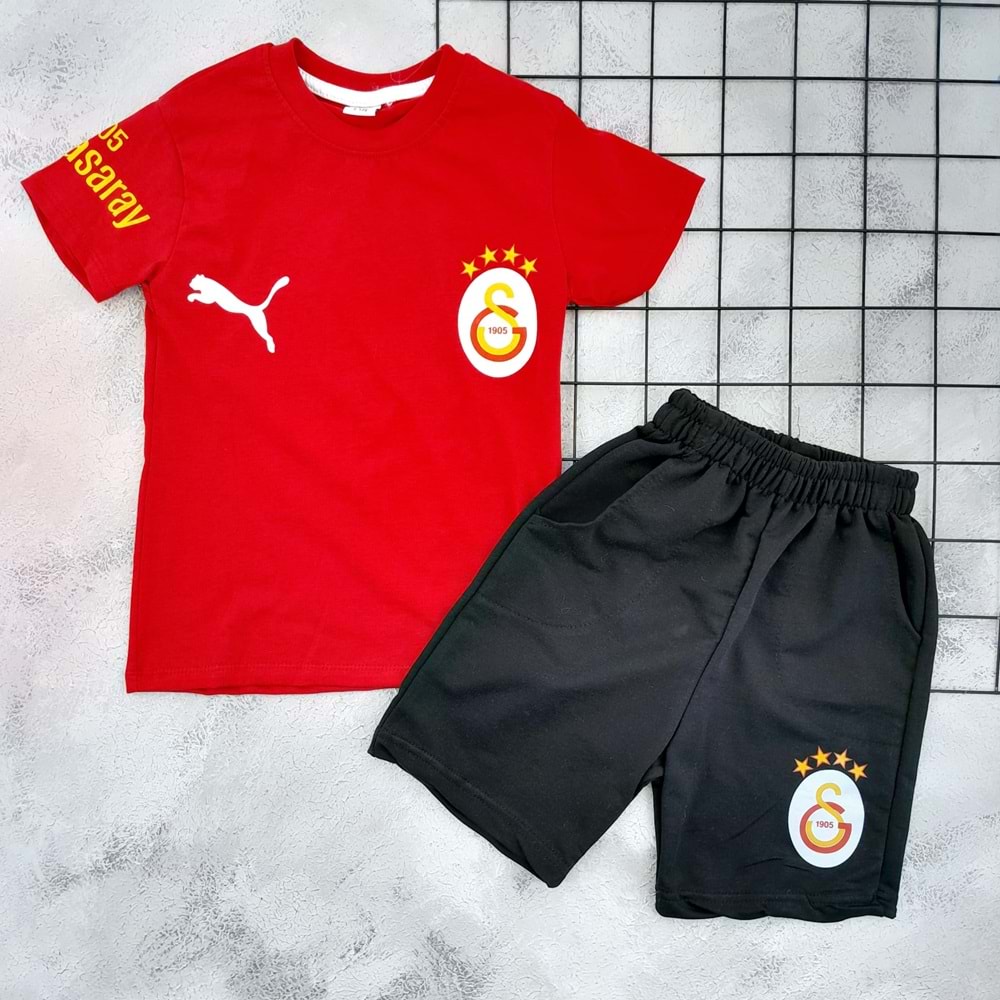 CAN 16003 TARAFTAR ŞORT TAKIM - KIRMIZI - 7 YAŞ