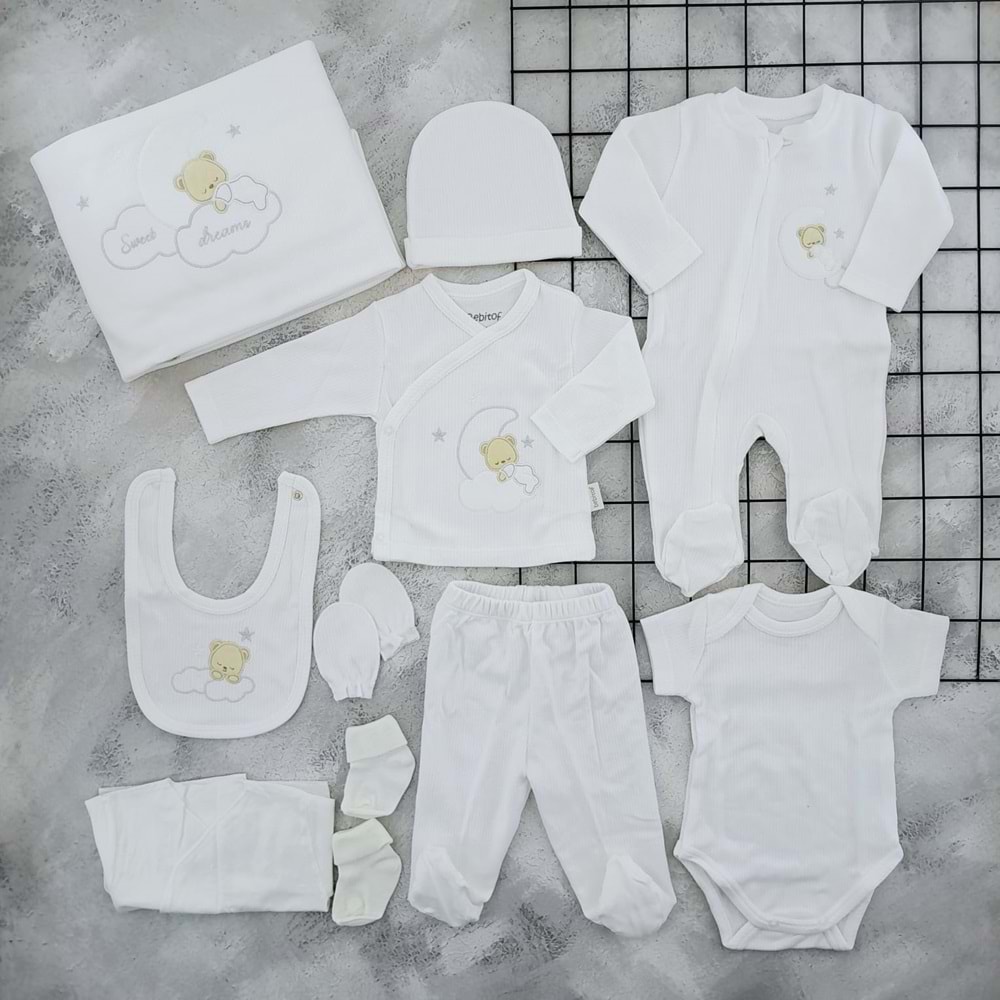 BEBİTOF 10097 SWEET DREAMS 10 LU ZIBIN SET - EKRU