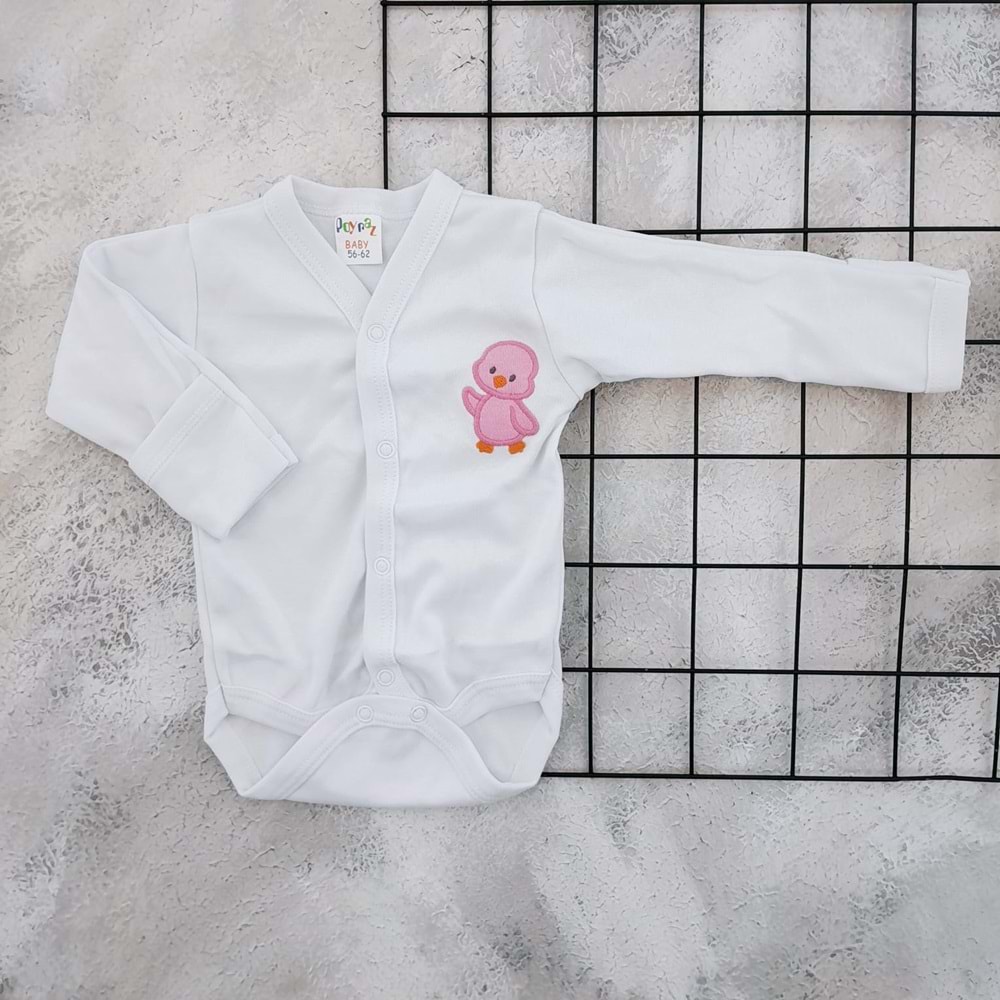 POYRAZ 339 KUNDAK BADİ - BEYAZ PEMBE - 0-3 AY