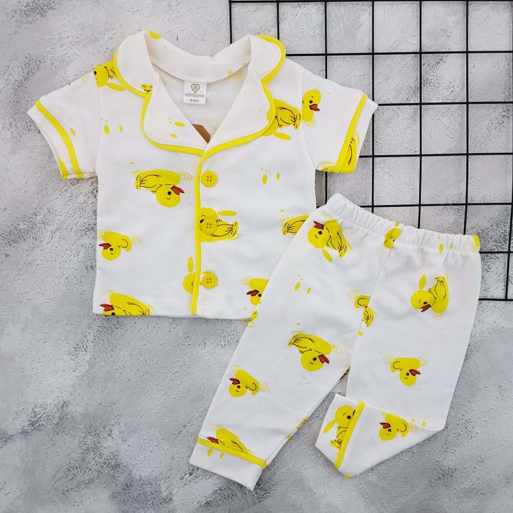 MİNİ LOVE 8323 ÖRDEK BASKILI PİJAMA TAKIM