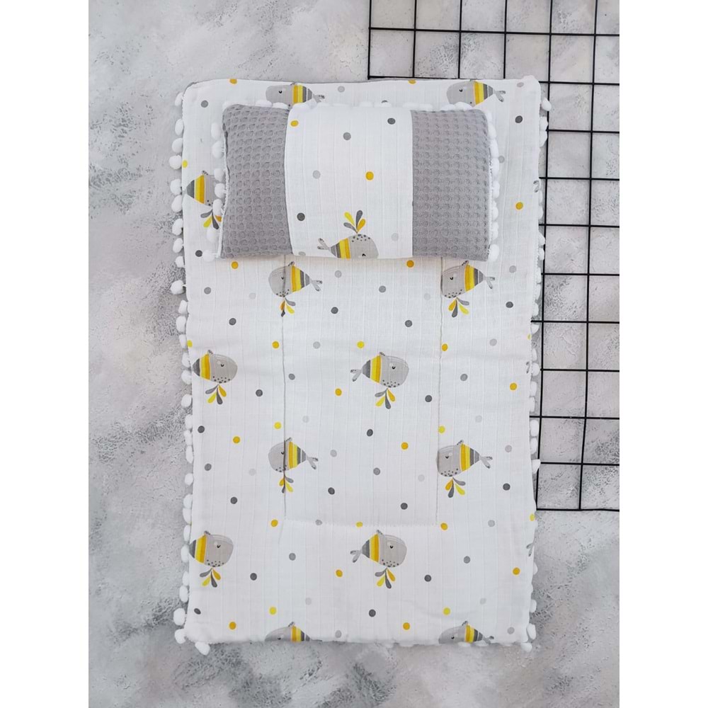 SLEEPY BABY 20245 BALİNA WAFFLE MÜSLİN ALTAÇMA - GRİ