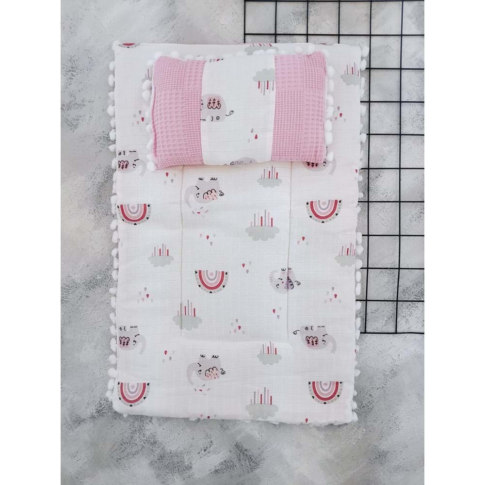 SLEEPY BABY 20245 FİL WAFFLE MÜSLİN ALTAÇMA - PEMBE