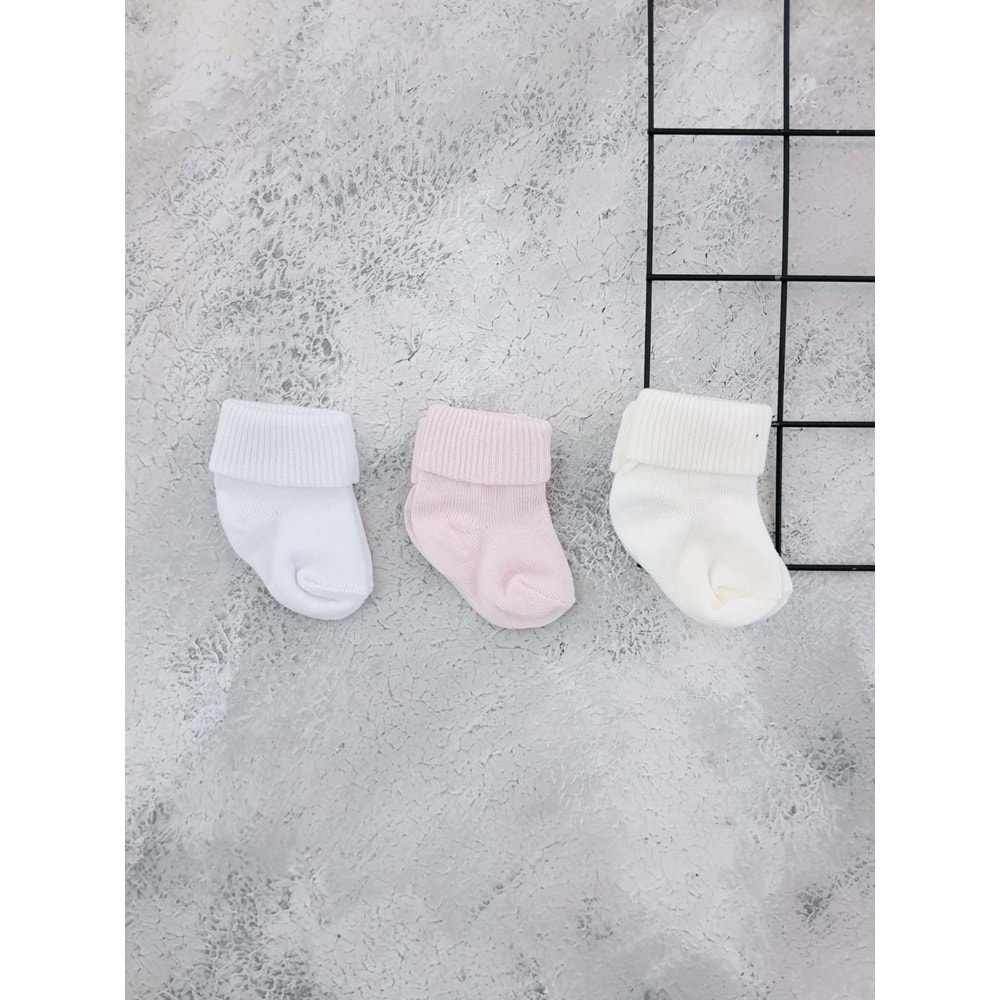 ÖGA 3 LÜ BEBE ÇORAP - PEMBE