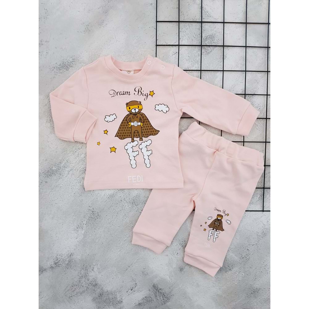 MİNİLOVE 8179 BATMAN BASKILI MEVSİMLİK TAKIM - SOMON - 12-18 AY