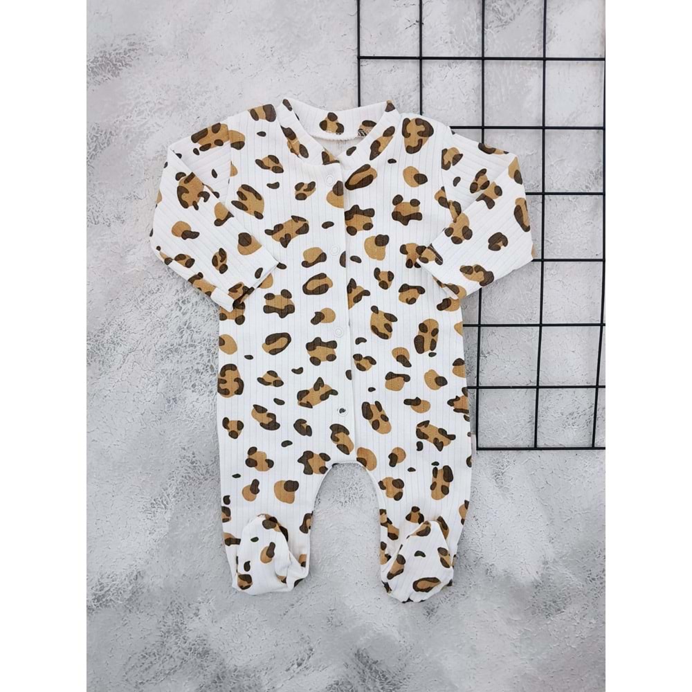 MELİS 0723 LEOPAR BASKILI PATİKLİ TULUM - KREM - 9 AY