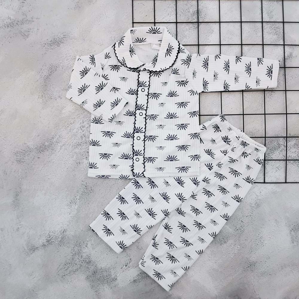 GONCA 065 GÜNEŞ BASKILI PİJAMA TAKIM - LACİ - 6 AY