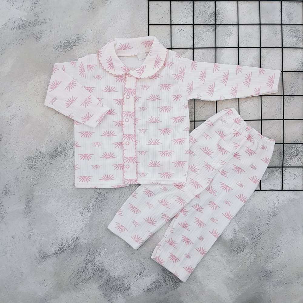 GONCA 065 GÜNEŞ BASKILI PİJAMA TAKIM - PEMBE - 12 AY