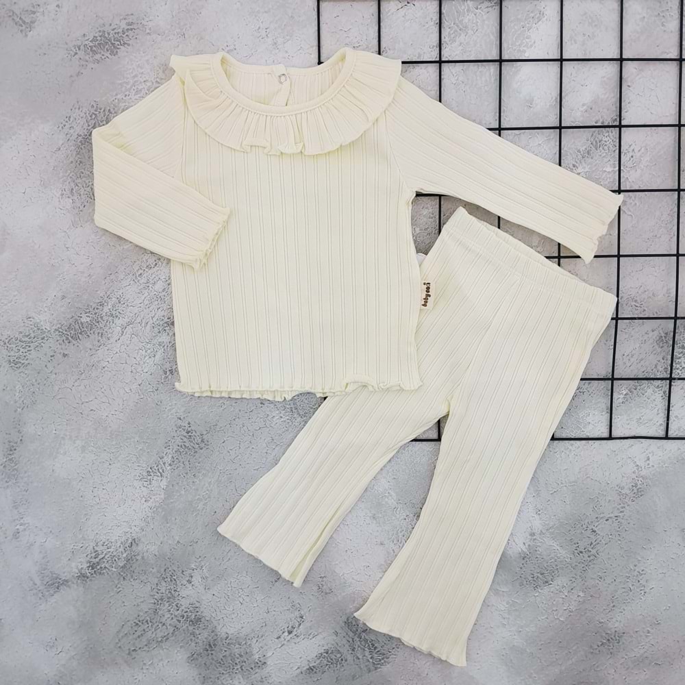BABYCAN 2441 FIRFIRLI MEVSİMLİK TAKIM - KREM - 6-9 AY